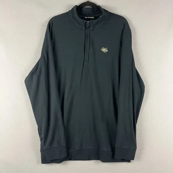 Travis Mathew Newport 1/4 Zip Pullover Mens XL Black Stretch Pockets Golf Logo - Picture 1 of 16